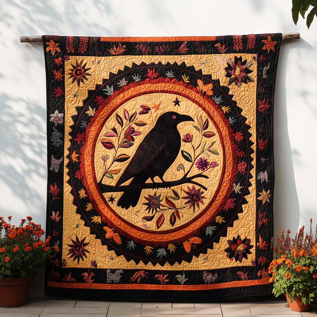 Feather and Fog Quilted Blanket Bedroom Decor Christmas Raven Gifts For Men