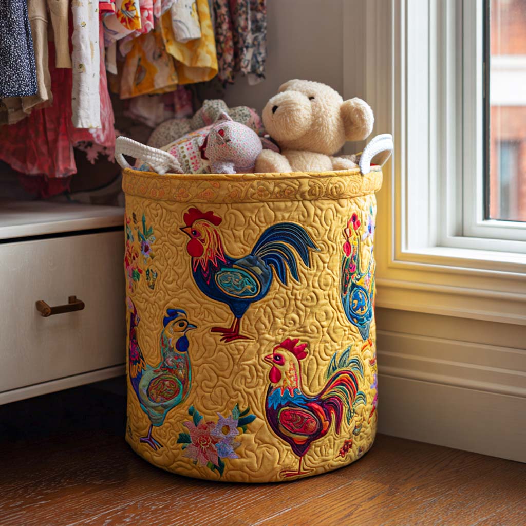 Feather Friends Quilted Laundry Basket Perfect Gift For College Dorm