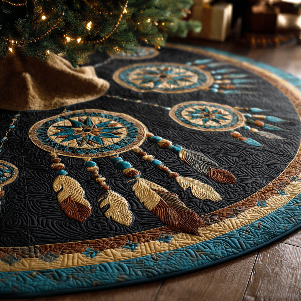 Feather Harmony Christmas Quilted Tree Skirt Xmas Decorations Family Christmas Presents