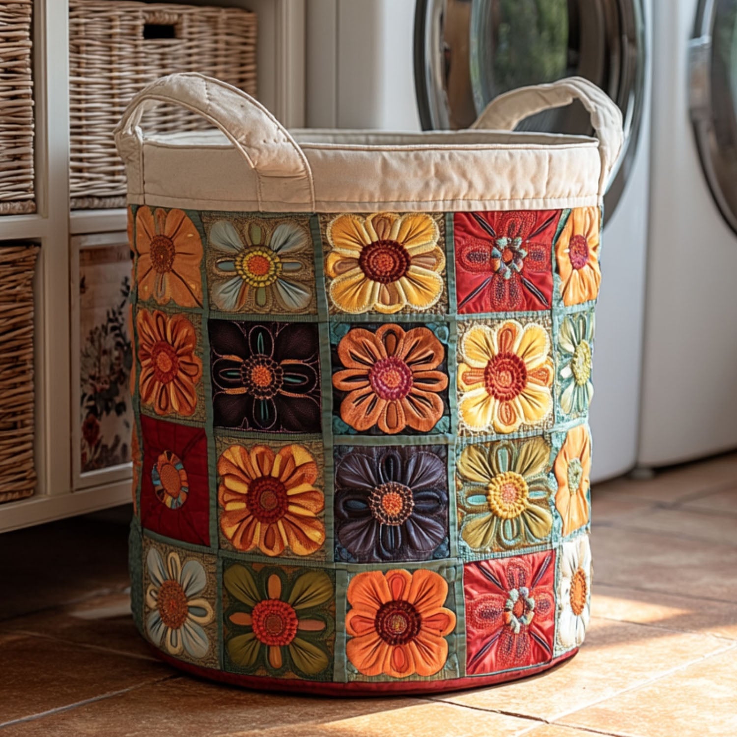 Feather Orbit Quilted Laundry Basket Excellent Gift For Her