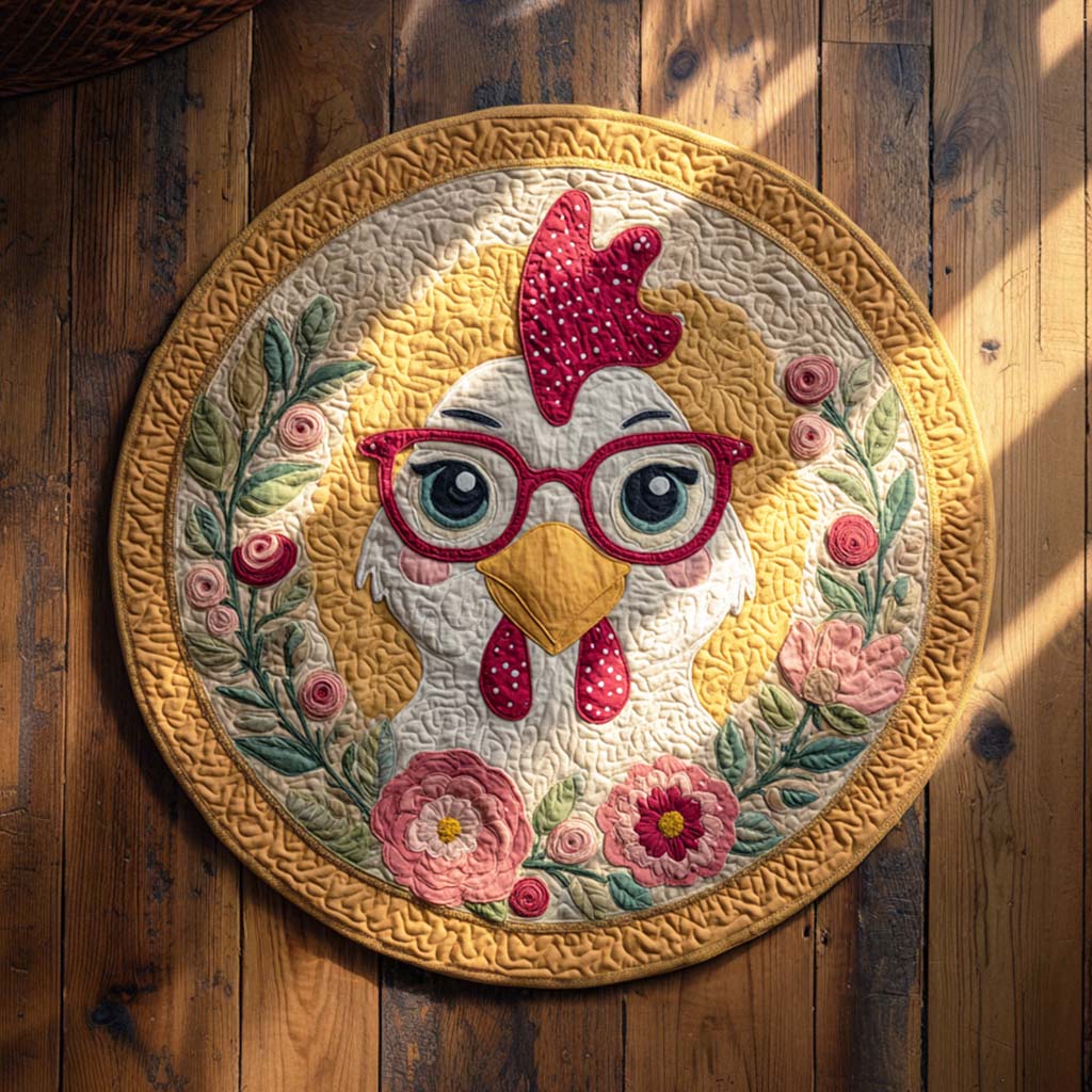 Feather Patch Quilted Round Mat Outdoor Entryway Decor Christmas Gifts For The Farmer