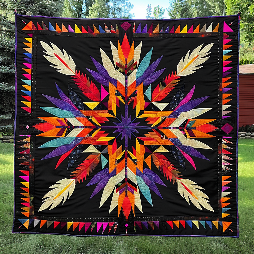 Feathered Dreams Quilted Blanket Native American Indian Gifts