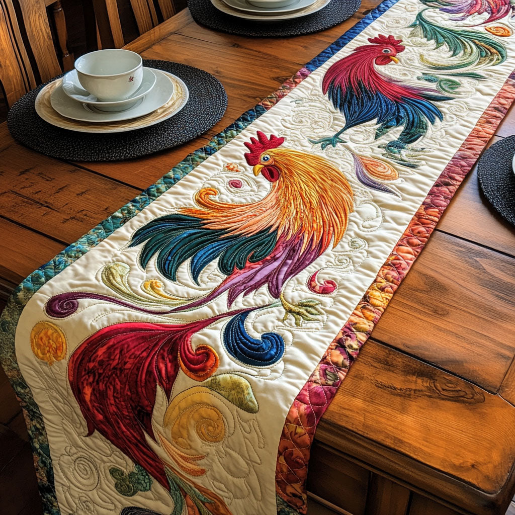 Feathered Dreams Quilted Table Runner Dining Table Decor Chicken Gifts For Him Her