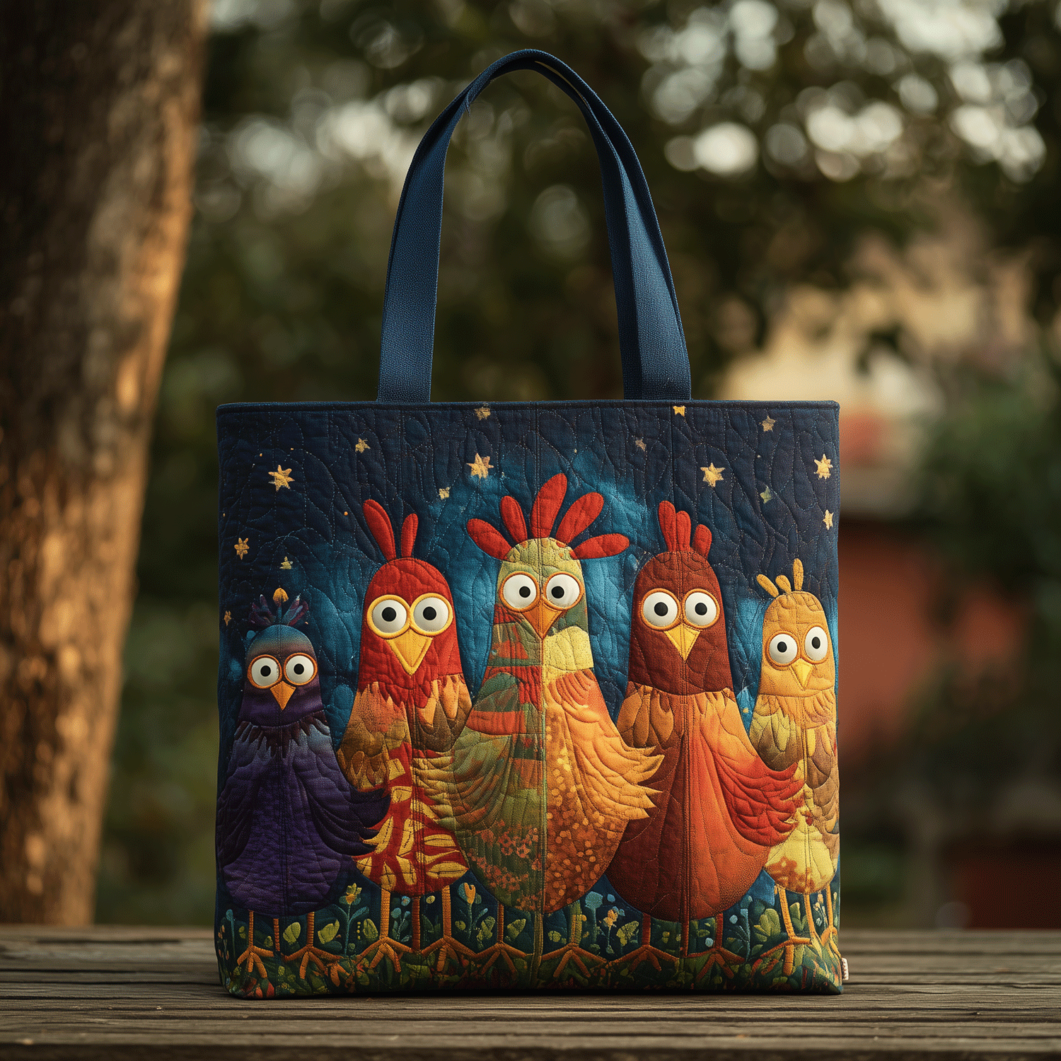 Feathered Fancy Quilted Tote Bag Gifts For People Who Raise Chickens