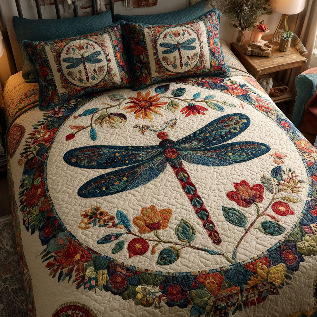 Feathered Flight Quilted Bedding Set Best Comforter Sets Dragonfly Christmas Gifts