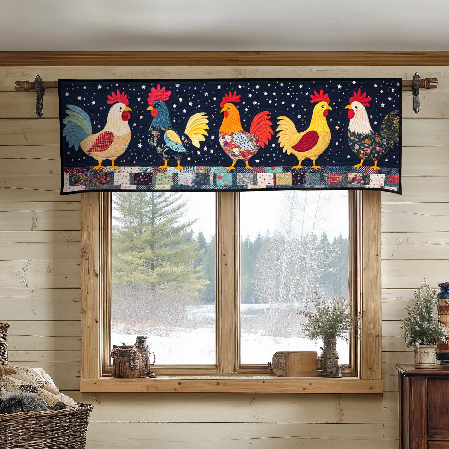 Feathered Friends Quilted Valance Outdoor Entryway Decor Christmas Presents For Farmers