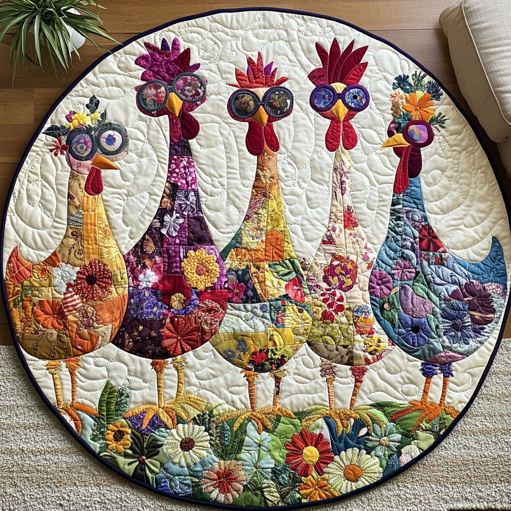 Feathered Frolic Quilted Round Mat Front Door Idea Christmas Ideas For A Farmer