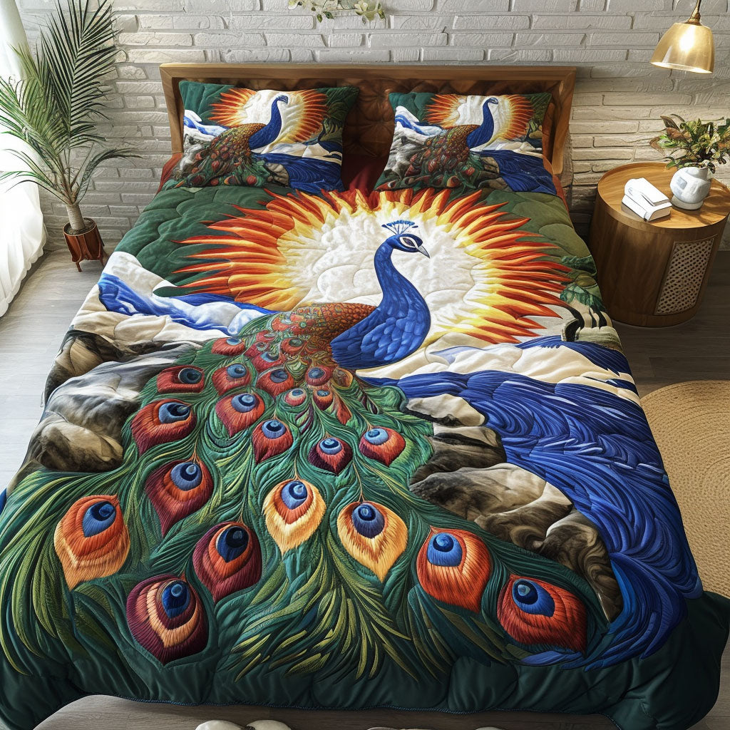 Feathered Glory in Nature Quilted Bedding Set Holiday Duvet Cover Set Gifts For The Family Christmas