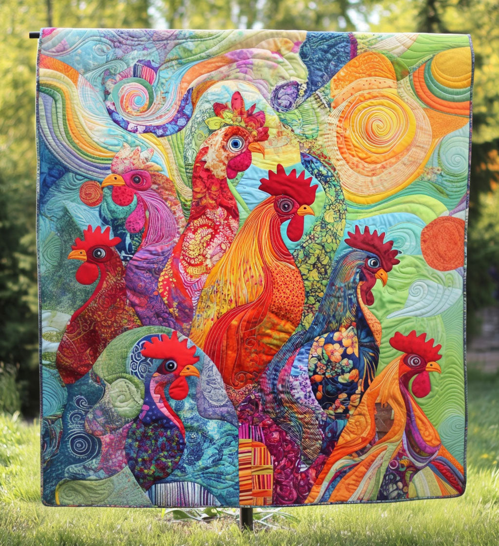 Feathered Glory Quilted Blanket Presents For Chicken Love