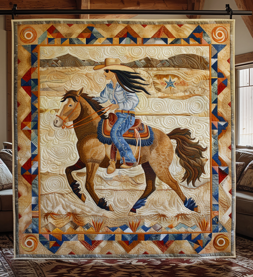 Feathered Hoofprints Quilted Blanket Horse Present Ideas