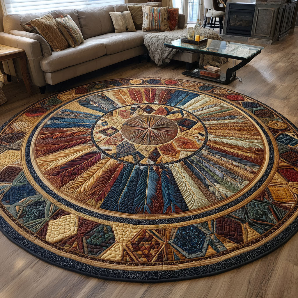 Feathered Quilted Round Mat Entrance Way Ideas Farmer Fathers Day Gifts