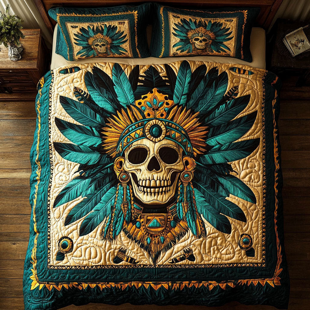 Feathered Skull King Bedding Set Best Decoration Gift For Friends and Family on Halloween Day