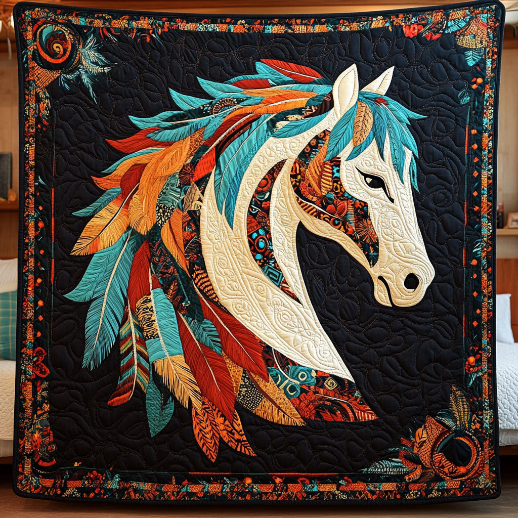 Feathered Thunder Quilt Blanket Horse Throws Horse Themed Christmas Gifts