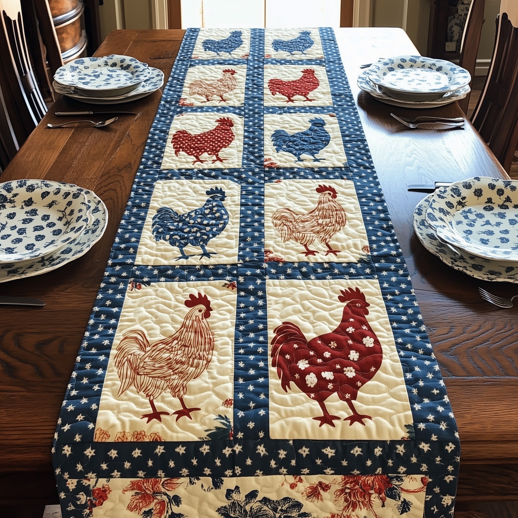 Feathers Of Freedom Quilted Table Runner Winter Table Runner