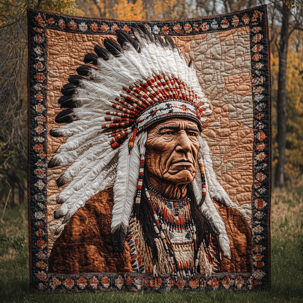Feathers of the Ancients Quilted Blanket Best Throw Blanket Native American Christmas Gift Ideas