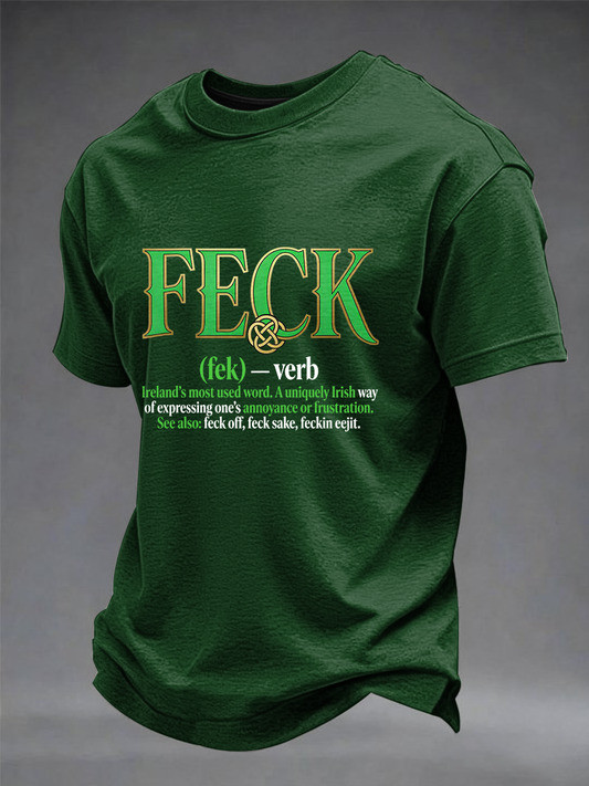 Feck Definition St Patricks Day Shirt Funny Irish Word Green Tee Best Gift For Him Men