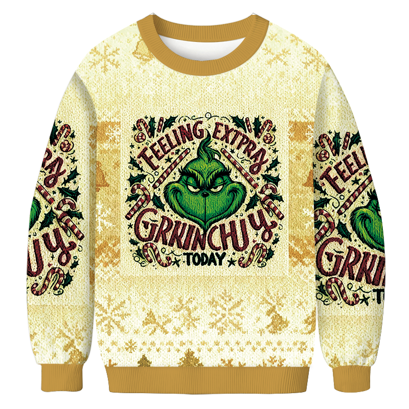 Feeling Extpra Grinch Christmas Ugly Sweatshirt Festive Xmas Winter Sweater Gift Ideas Feeling Extpra Grinch Christmas Ugly Sweatshirt Festive Xmas Winter Sweater Gift Ideas