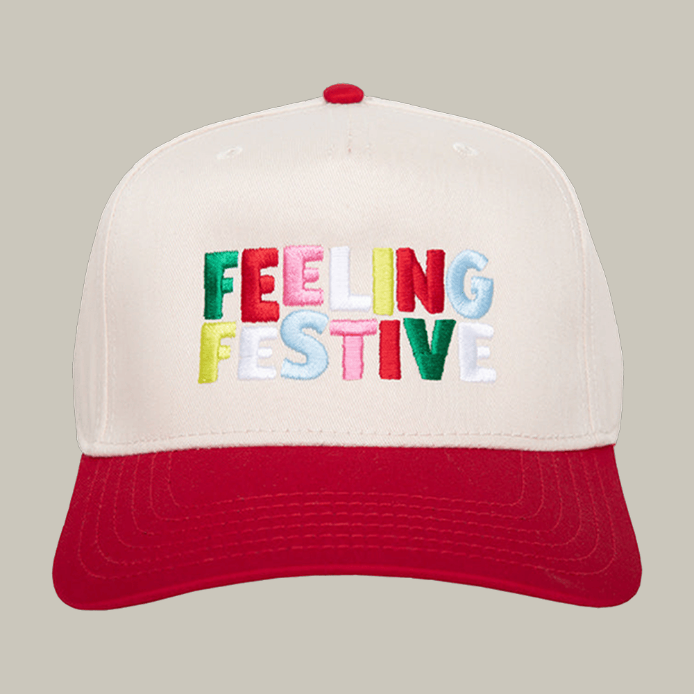 Feeling Festive Vintage Trucker Hat Witty Sayings Cap Unique Gift For Girlfriend