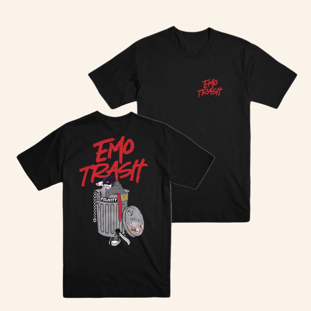 Felicity Merch Emo Trash Black T-Shirt Christmas Gifts For Guys Felicity Merch Emo Trash Black T-Shirt Christmas Gifts For Guys