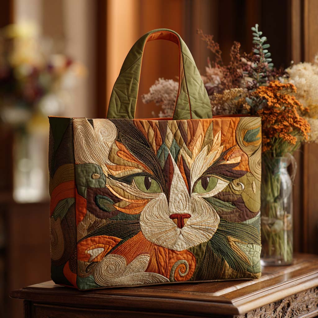 Feline Beauty Quilted Tote Bag Autumn Presents