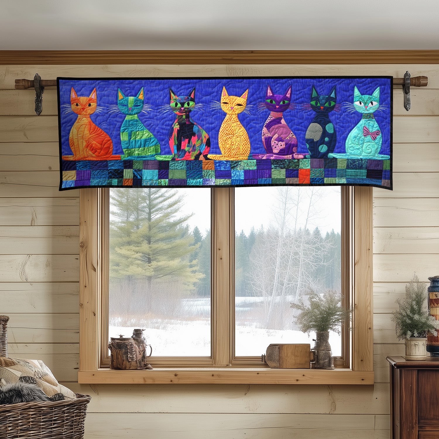 Feline Dreams Quilted Valance Dining Room Decor Things To Get Your Cat For Christmas