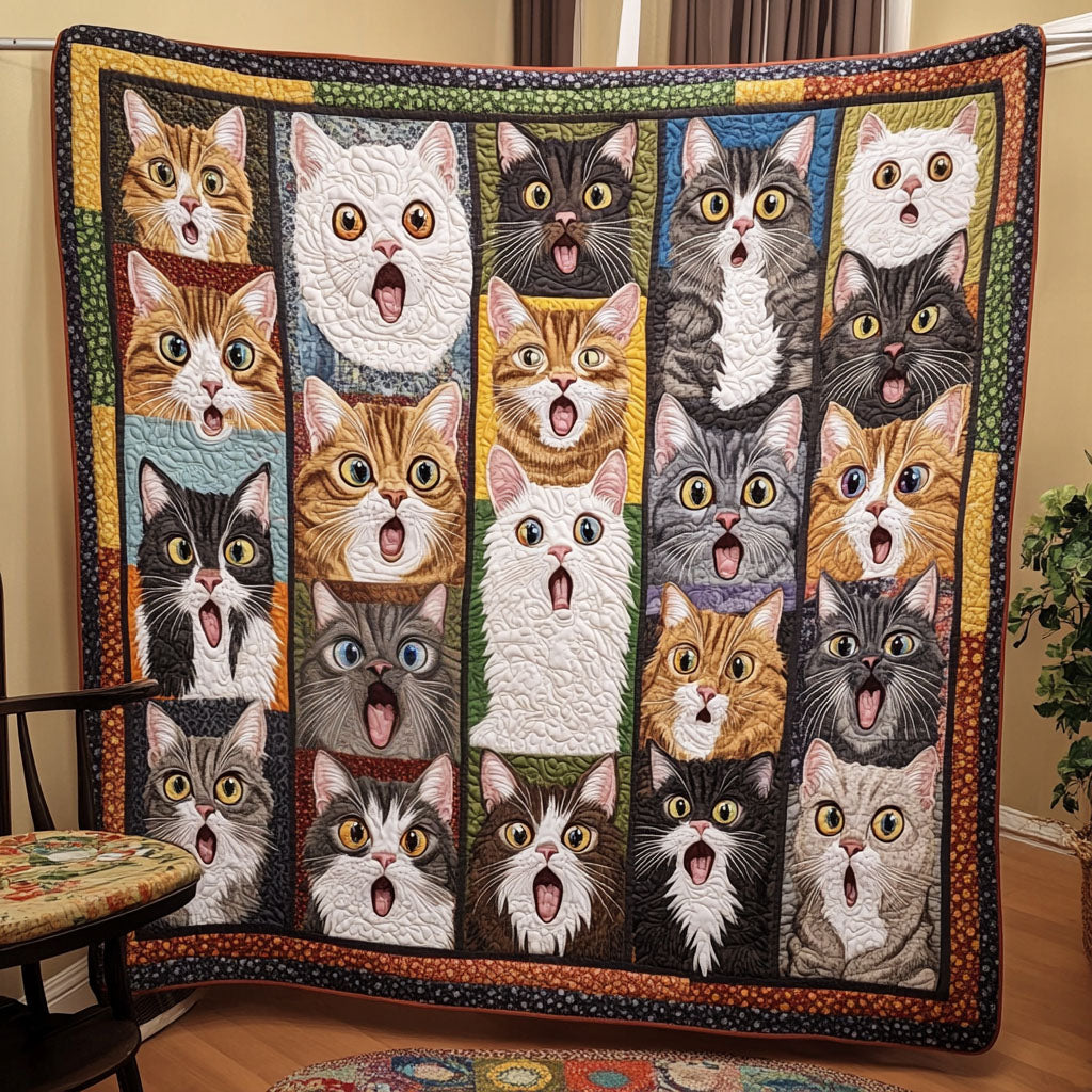 Feline Fables Quilted Blanket Unique Gifts For Cat Lovers