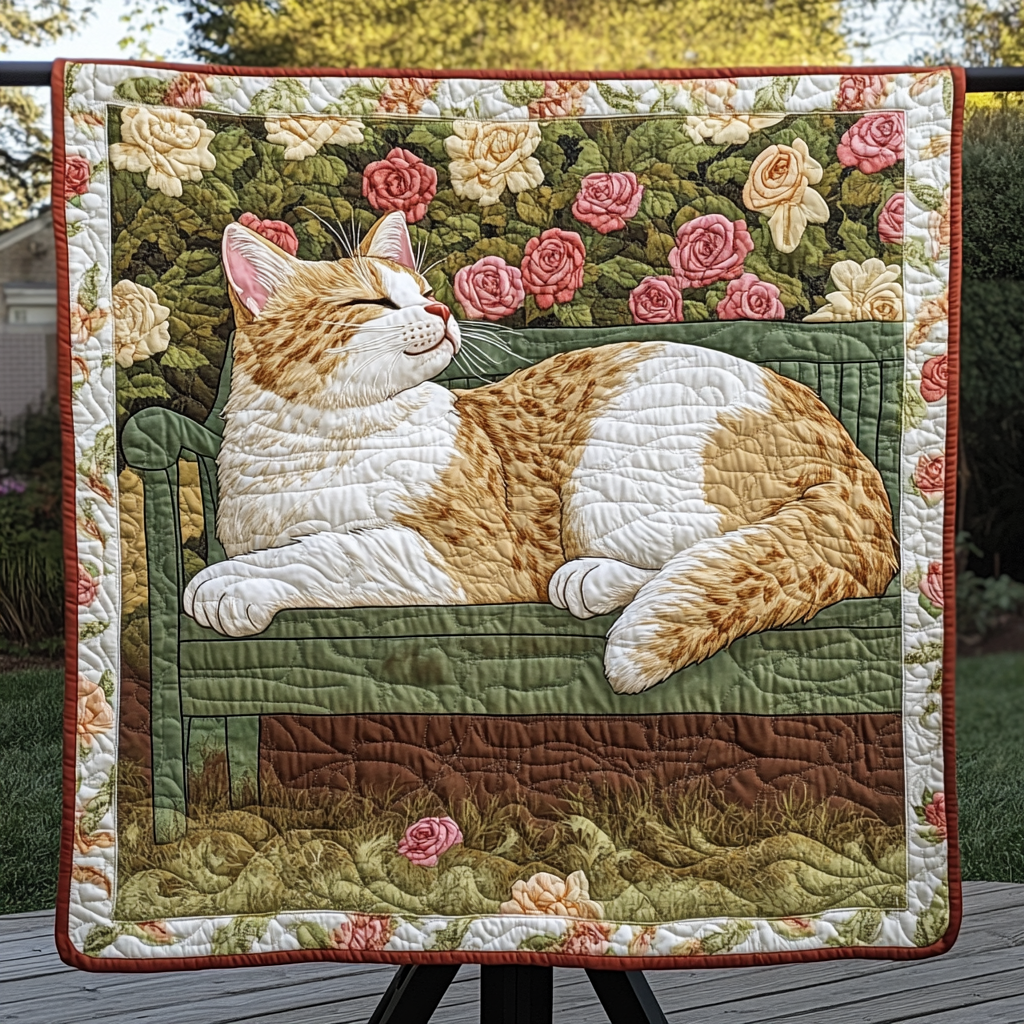 Feline Fancy Delight Quilted Blanket Presents For Cat Lovers