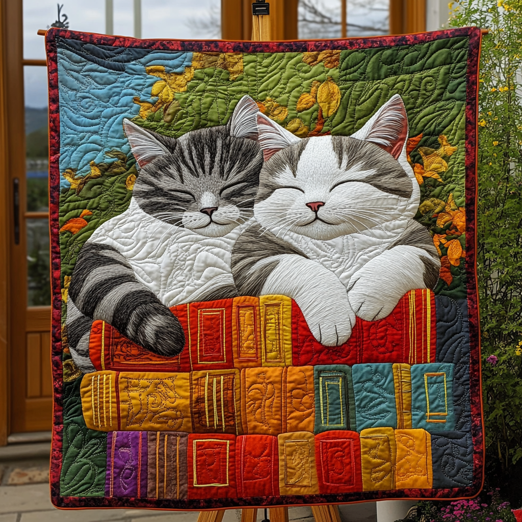 Feline Fancy Quilted Blanket Gifts For Cat Owners