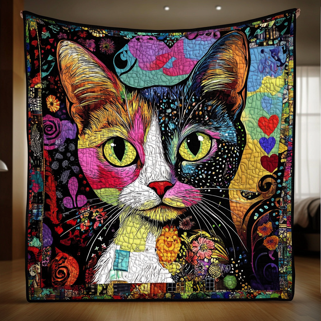 Feline Fantasia Quilted Blanket Cat Christmas Gifts