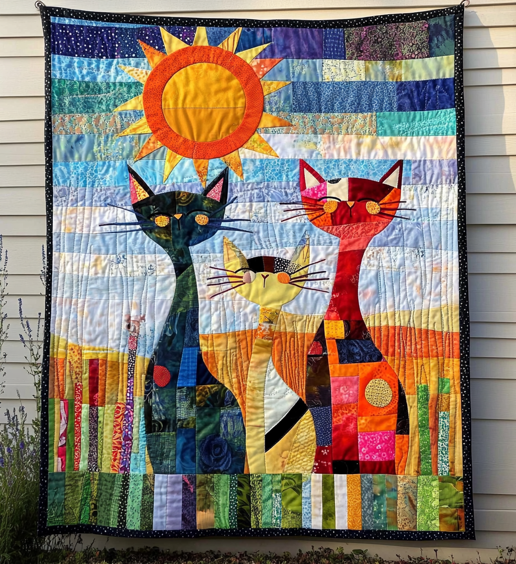 Feline Fiesta Quilted Blanket Cat Christmas Gifts