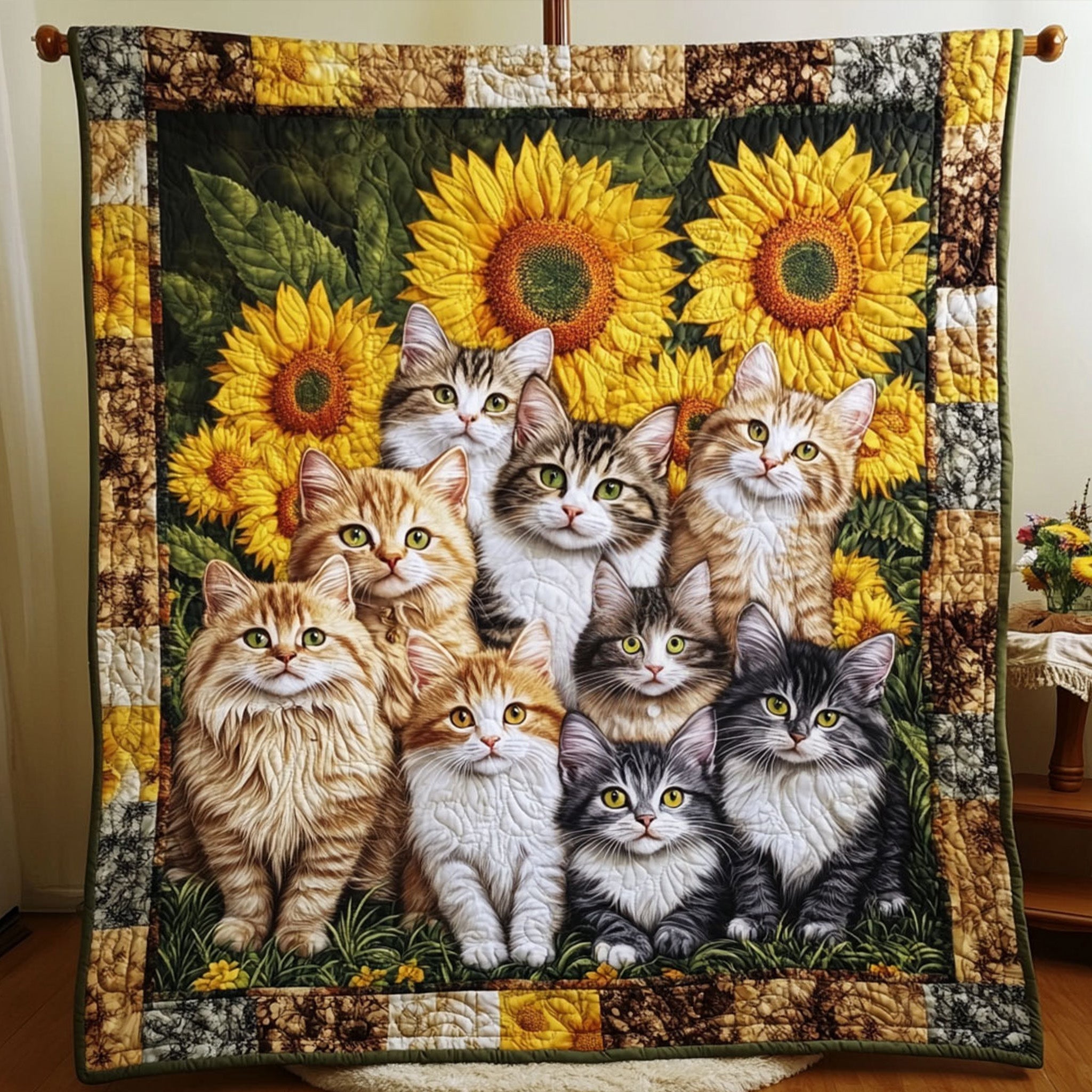 Feline Friends Forever Quilted Blanket Best Gifts For Cat Lovers
