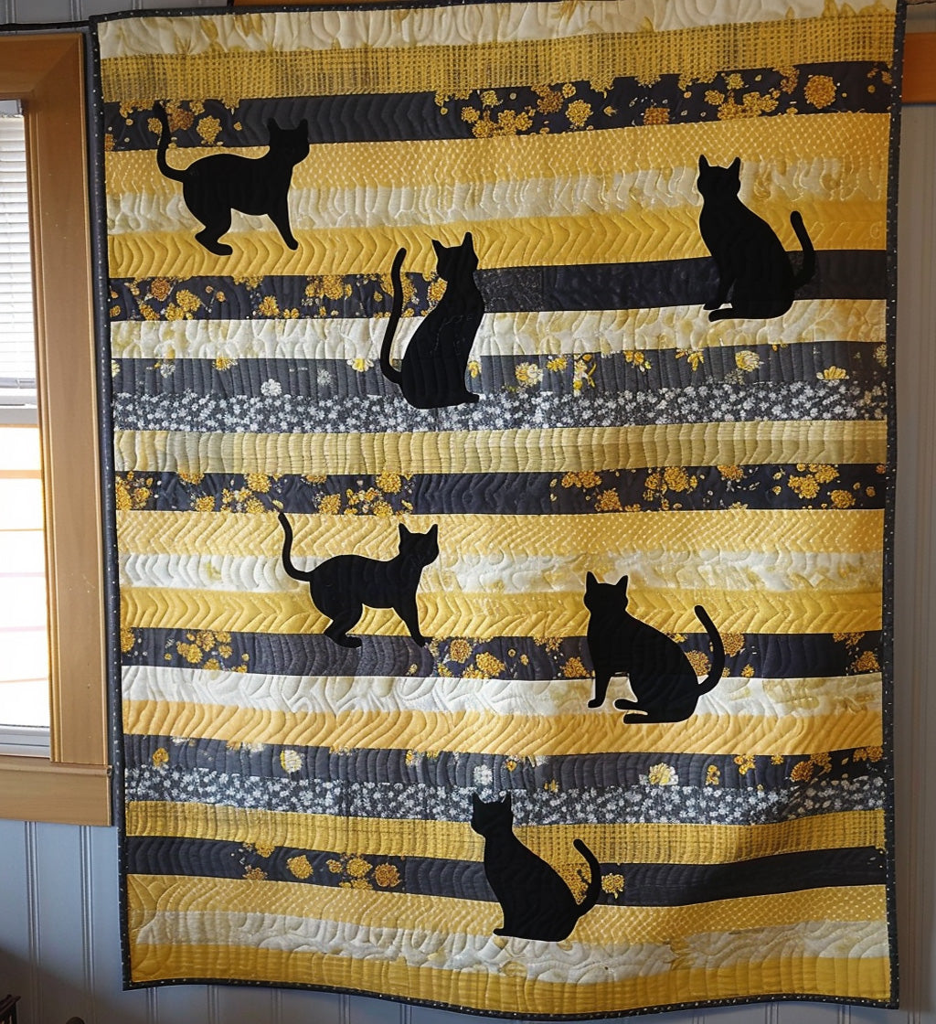 Feline Friends Quilted Blanket Cat Christmas Gifts