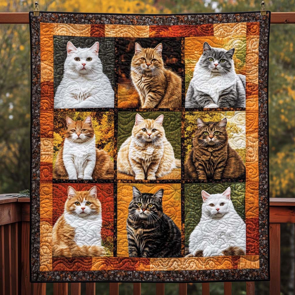 Feline Harmony Quilted Blanket Cute Blankets For Her