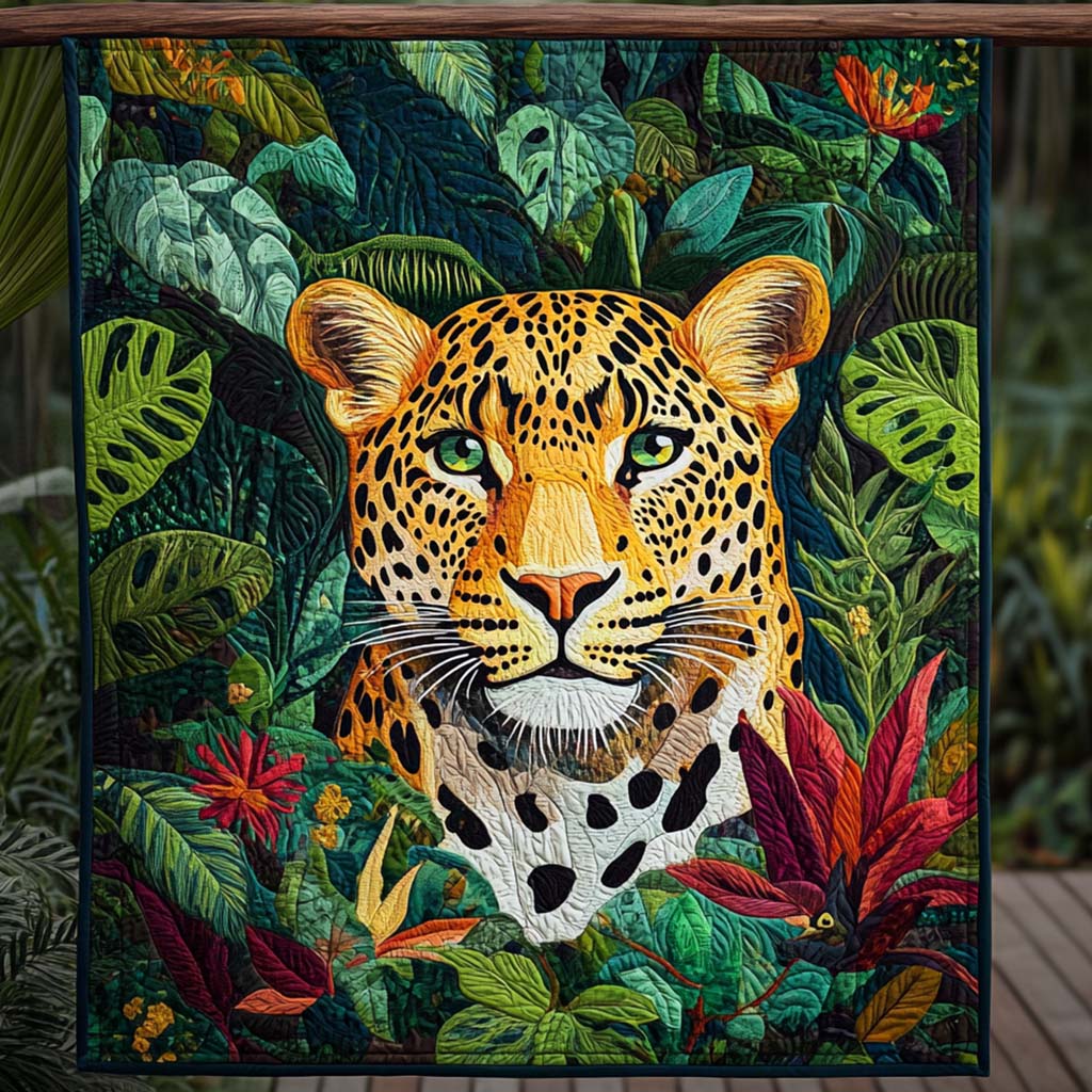 Feline Majesty Quilted Blanket Leopard Blanket Leopard Print Presents