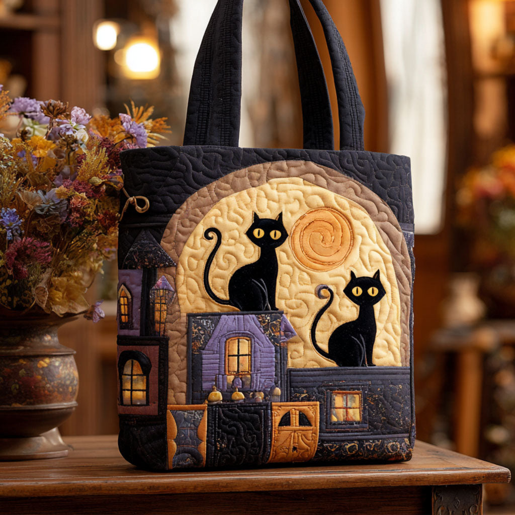 Feline Mystery Quilted Tote Bag Book Lovers Gifts For Boyfriend
