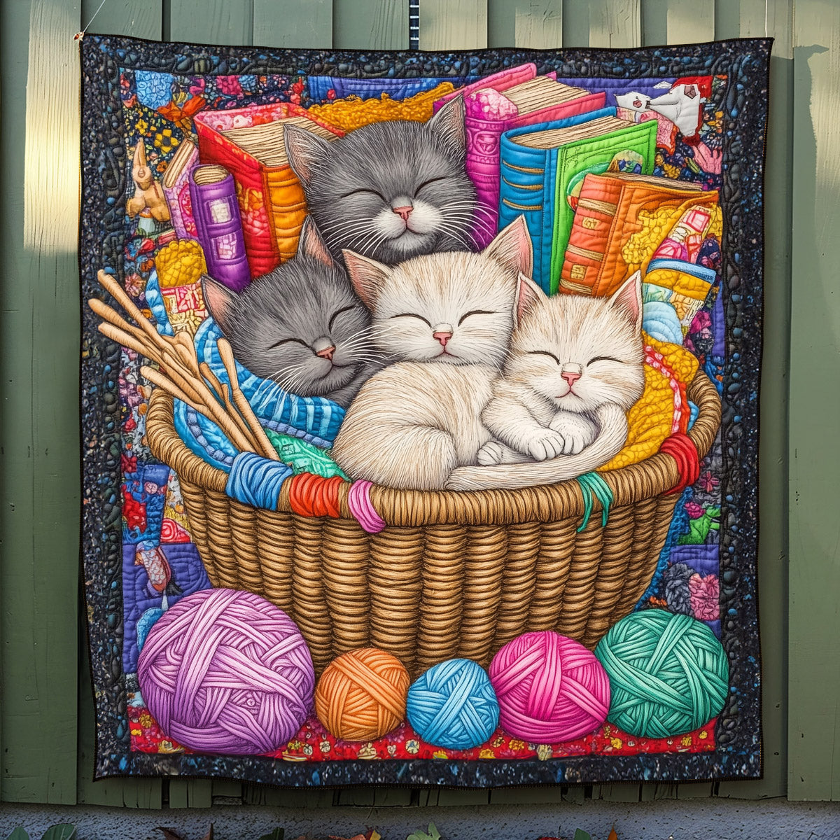Feline Nap Time Quilted Blanket Novelty Gifts For Cat Lovers