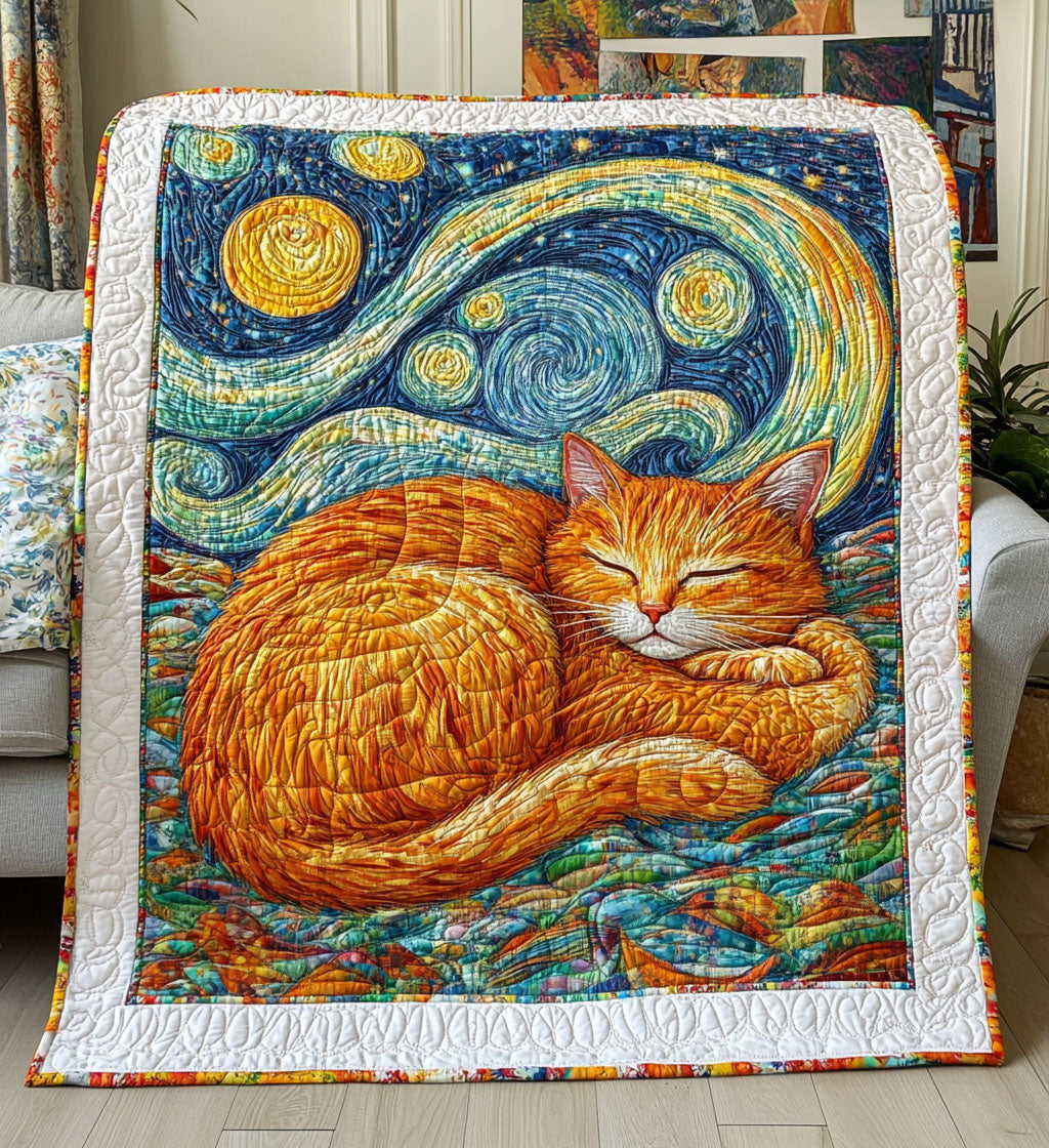 Feline Starry Dreams Quilted Blanket Cute Blankets For Her