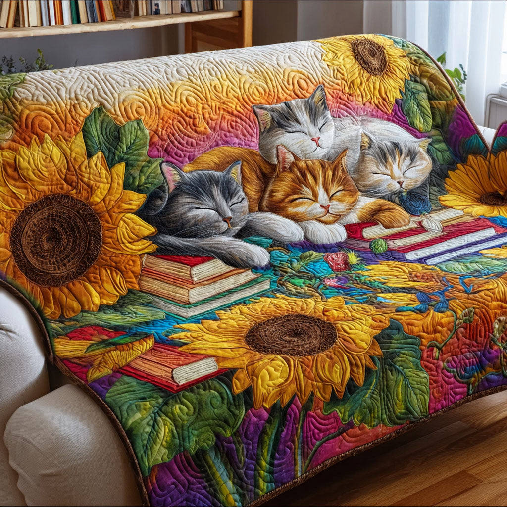 Feline Wisdom Quilted Sofa Cover Sofa Chaise Cover Book Presents For Women