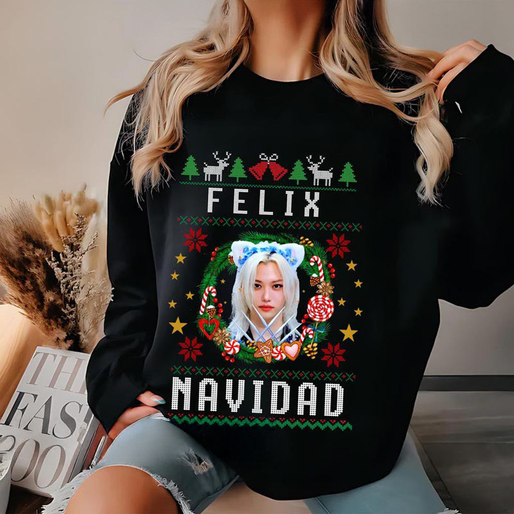 Felix Navidaz 2024 Sweatshirt, Retro Felix Stray Kids Domiate World Tour Shirt, Stray Kids Hop