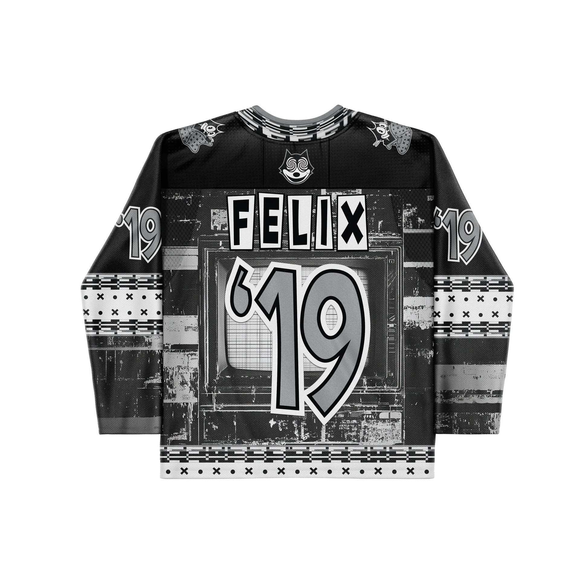 Felix The Cat Hockey Jersey Trippy Jersey Great Gifts For Dad Felix The Cat Hockey Jersey Trippy Jersey Great Gifts For Dad