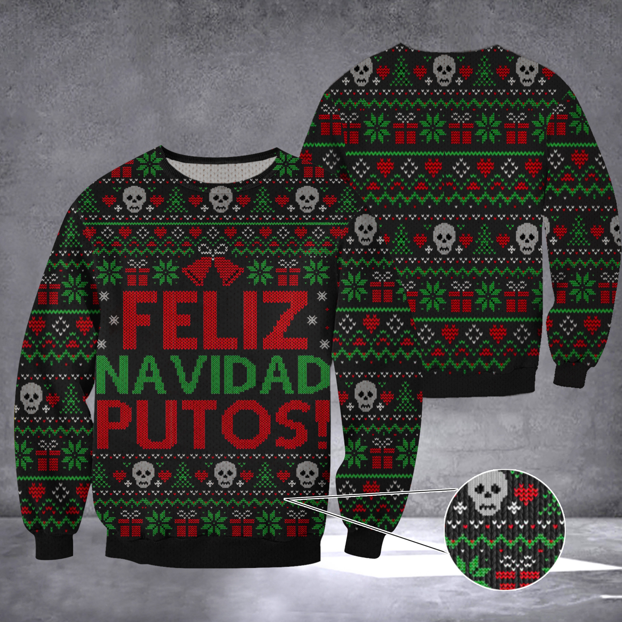 Feliz Navidad Putos Ugly Christmas Sweater Mens Ugly Xmas Sweater Best Gifts For Him