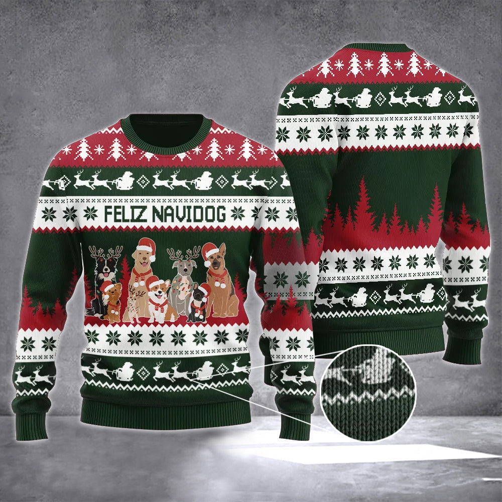 Feliz Navidog Ugly Christmas Sweater Mens Holiday Sweater Christmas Gifts For Dog Lovers Feliz Navidog Ugly Christmas Sweater Mens Holiday Sweater Christmas Gifts For Dog Lovers