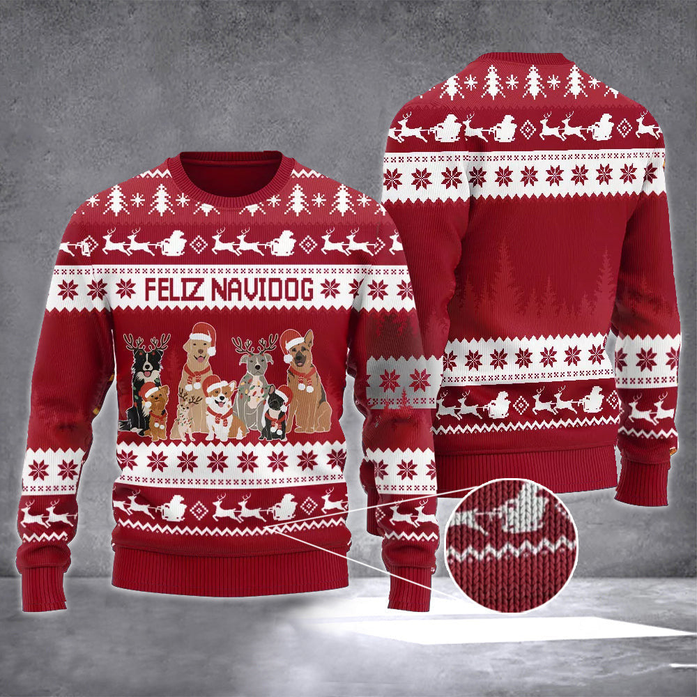 Feliz Navidog Ugly Christmas Sweater Mens Holiday Sweater Christmas Gifts For Dog Lovers Feliz Navidog Ugly Christmas Sweater Mens Holiday Sweater Christmas Gifts For Dog Lovers