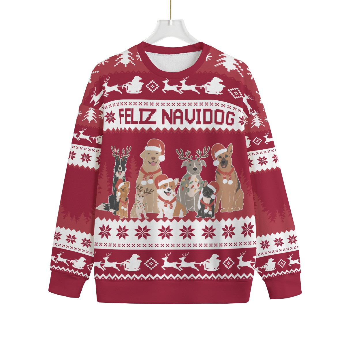 Feliz Navidog Ugly Christmas Sweater Plus Size For Women Trendy Christmas Sweater for Winter Outfits