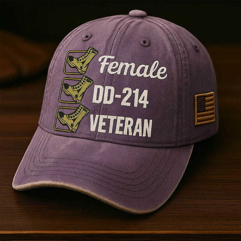 Female DD 214 Veteran Hat American Flag Baseball Cap Cool Gifts For Women