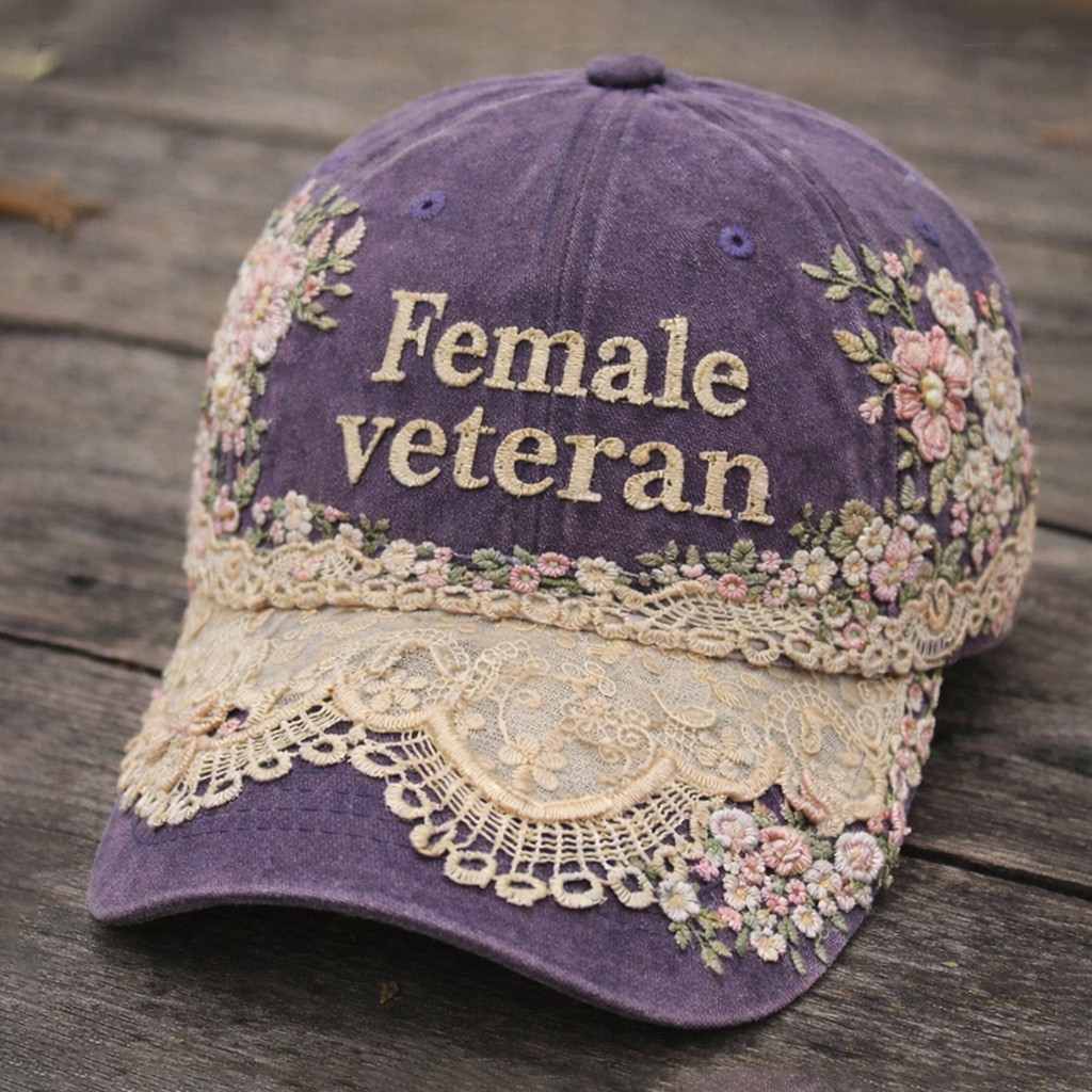 Female Veteran Floral Hat Old Vet Female Veteran Baseball Cap Gift For Wife