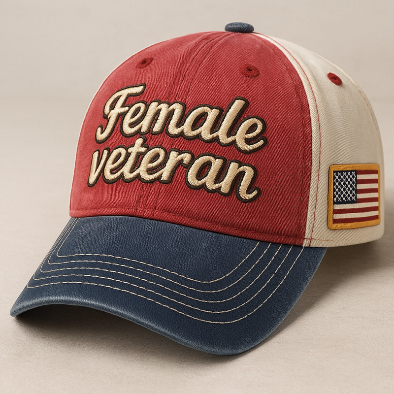 Female Veteran Hat American Flag Patriotic Baseball Cap Gifts For Mothers