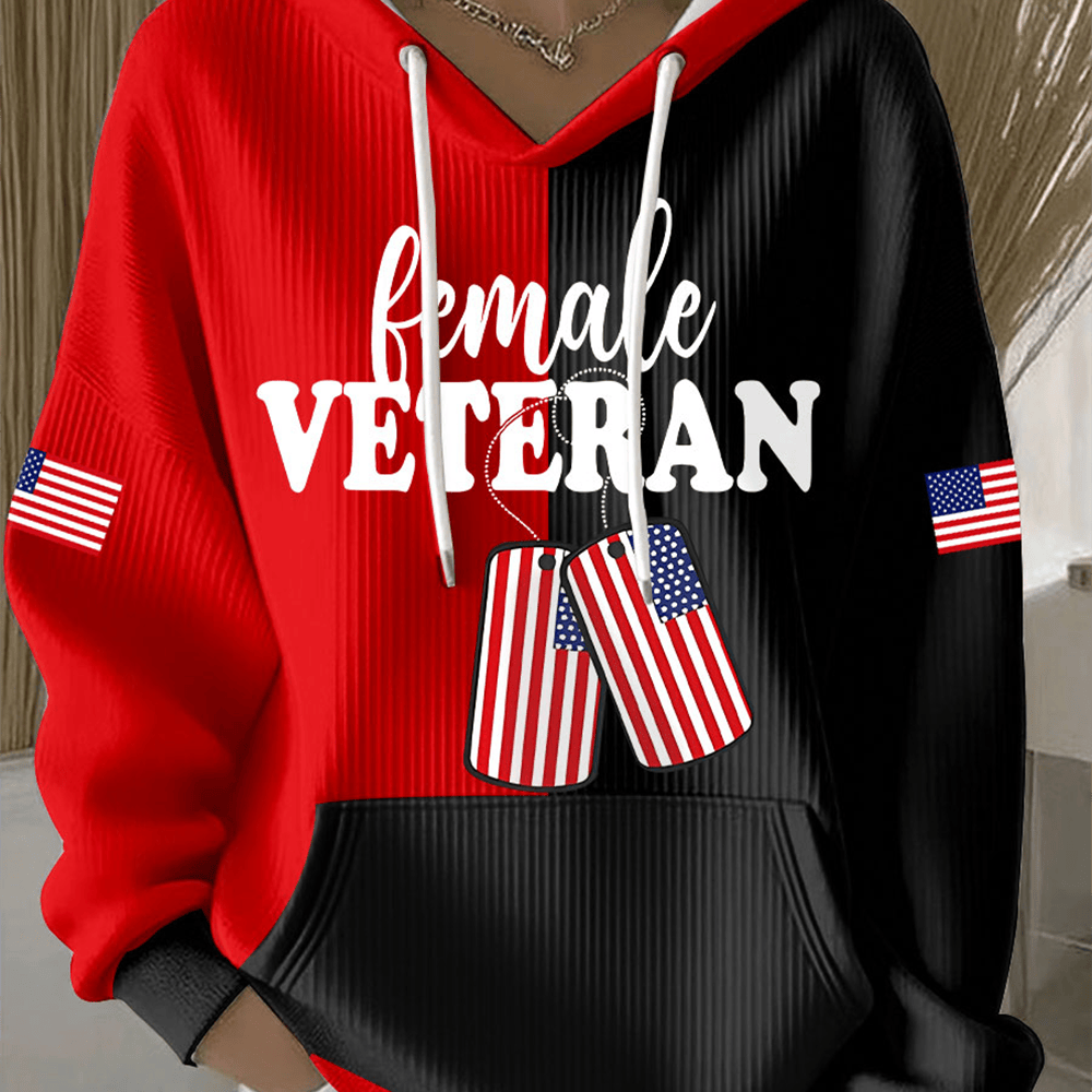 Female Veteran Hoodie Dog Tag Apparel Unique Gift For Veteran Mom