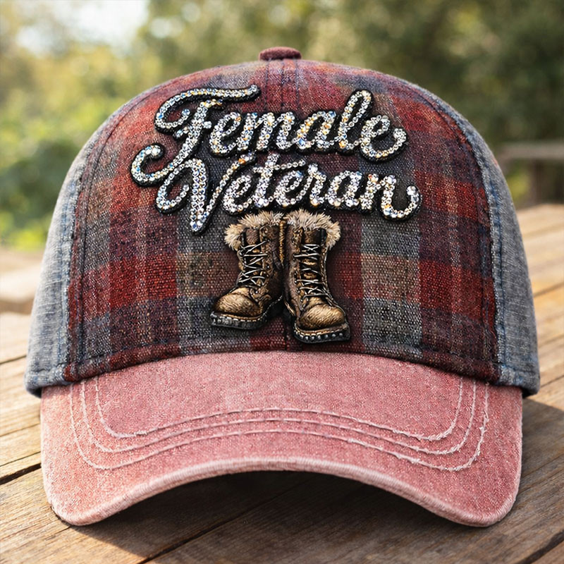 Female Veteran Vintage Hat Patriotic Female Veteran Baseball Cap Gift Ideas