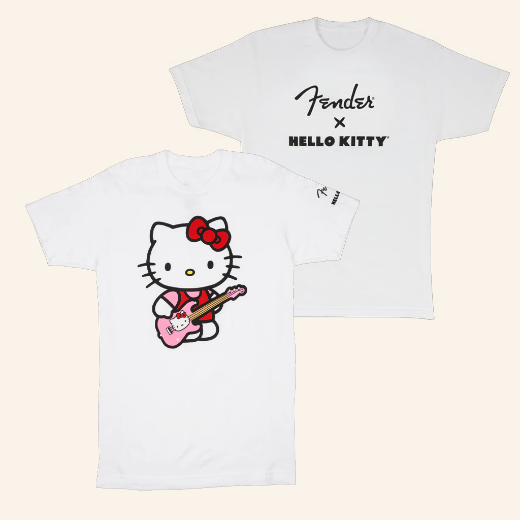 Fender Merch Fender Hello Kitty Logo T-Shirt Christmas Gifts For Girlfriend
